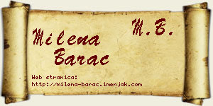 Milena Barać vizit kartica